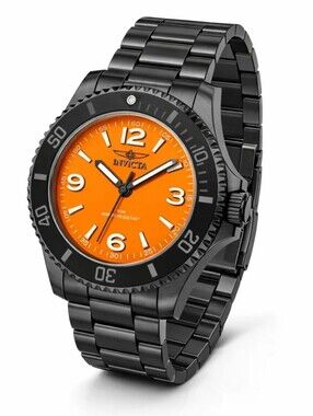 NWT 69715 Invicta Specialty Men's Quartz Watch - 41mm Orange On Black Stainless